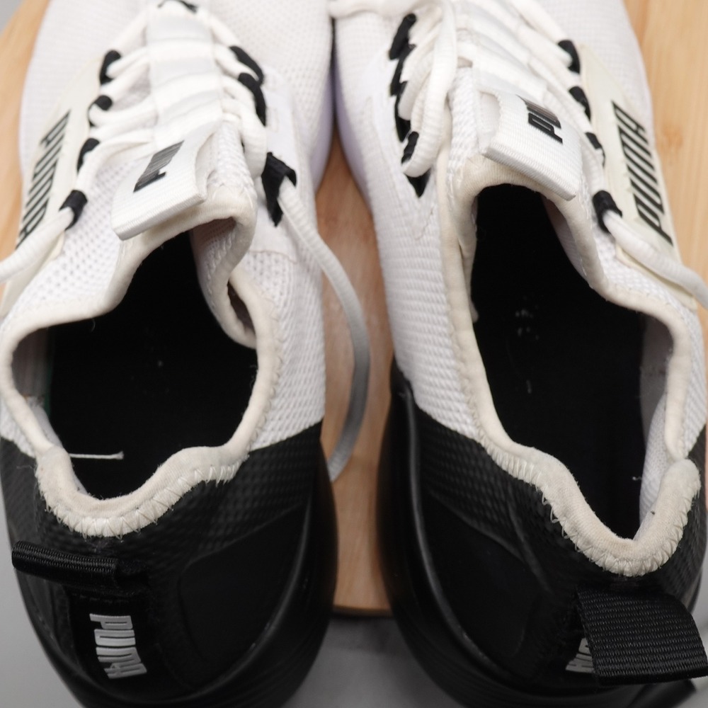Puma Shoes Men 13 White Black Retaliate Training Athletic Sneaker 192340-19 Flaw - Picture 10 of 12